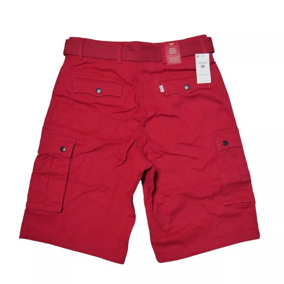 Levi's Snap Cargo Shorts Mens Size 30 Scooter Red Micro Dobby Stretch Canvas NWT - Picture 3 of 8
